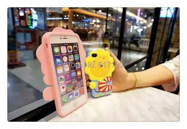 Newest 3D Cute Lovely Butter Lion Phone Case Cover for iPhone 6plus 6 5g 5s 4.7 5.5inch Cartoon Silicon Cell |