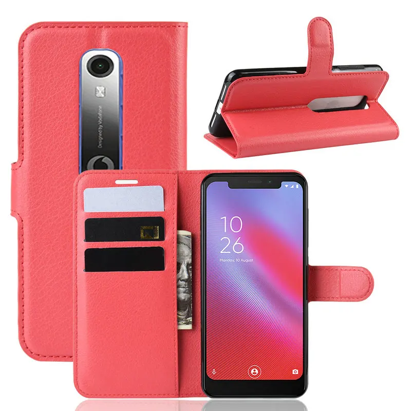 Роскошный кожаный чехол портмоне с откидной крышкой для телефона Vodafone Smart N10 VFD 630