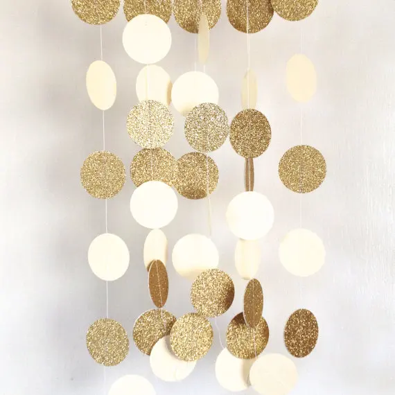 

Jumbo Gold Sparkles and Ivory garlands Bridal Shower Birthday Party, , Photo Prop