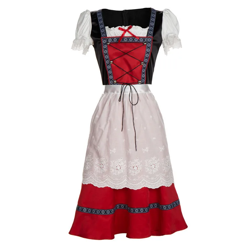 

Women Oktoberfest Costume Wench German Beer Girl Bavarian Dirndl Dress