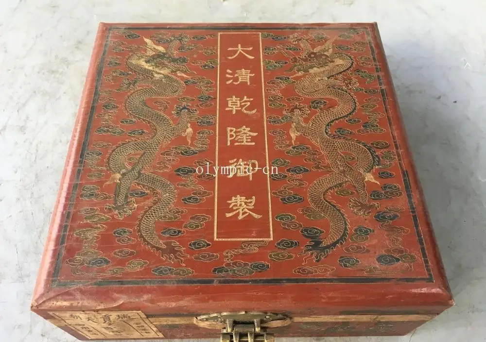 Коллекционные деревянные ящики с драконом Империал чай из ПУ-эра замком | Дом и