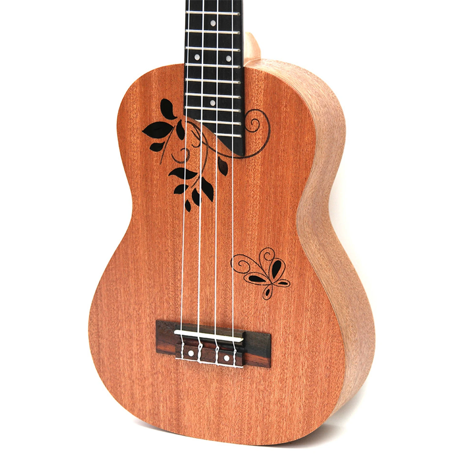 

23" Concert all Mahogany Butterfly 4 Strings ukulele Hawaii mini small guita ukelele travel acoustic guitar Uke Concert