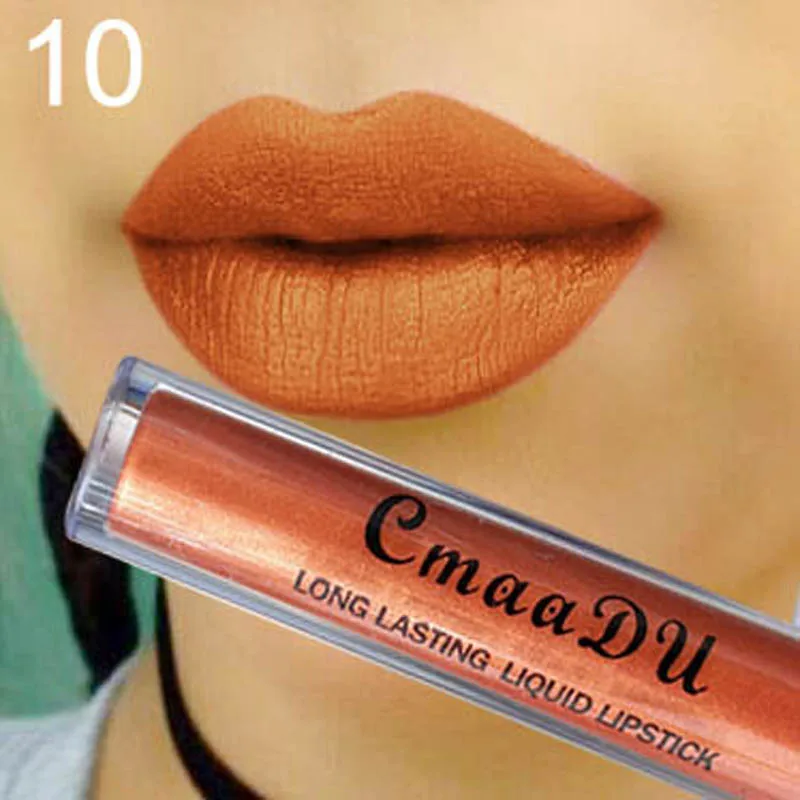 CMAADU Matte Lipgloss Sexy Liquid Lip Gloss Matte Long Lasting Waterproof Cosmetic Beauty Keep 24 Hours Makeup Lipgloss TLSM2 - Цвет: 10