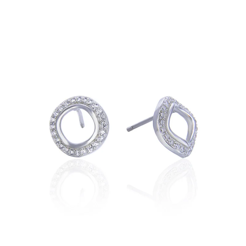 

YJAR001868 новые модные женские аксессуары круглые минималистичные женские серьги женские ювелирные изделия из стерлингового серебра 925 пробы