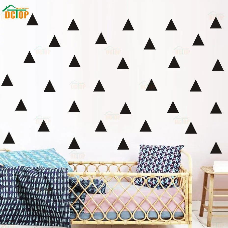 60pcs Little Cute Triangles Wall stickers Baby Nursery Decal DIY Removable Vinyl Sticker Art Murals Home Decor | Дом и сад