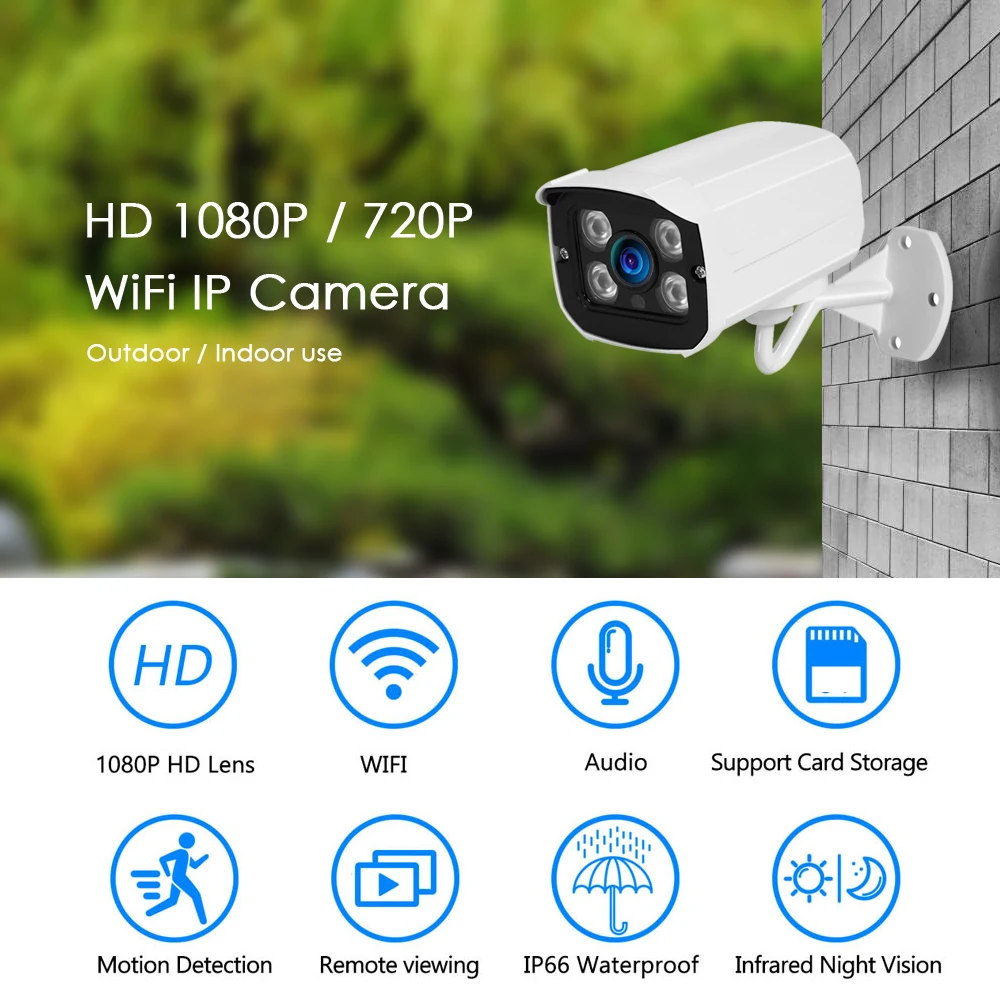 Беспроводная ip камера Gadinan 1080P SONY IMX307 720P металлическая для улицы слот tf карты