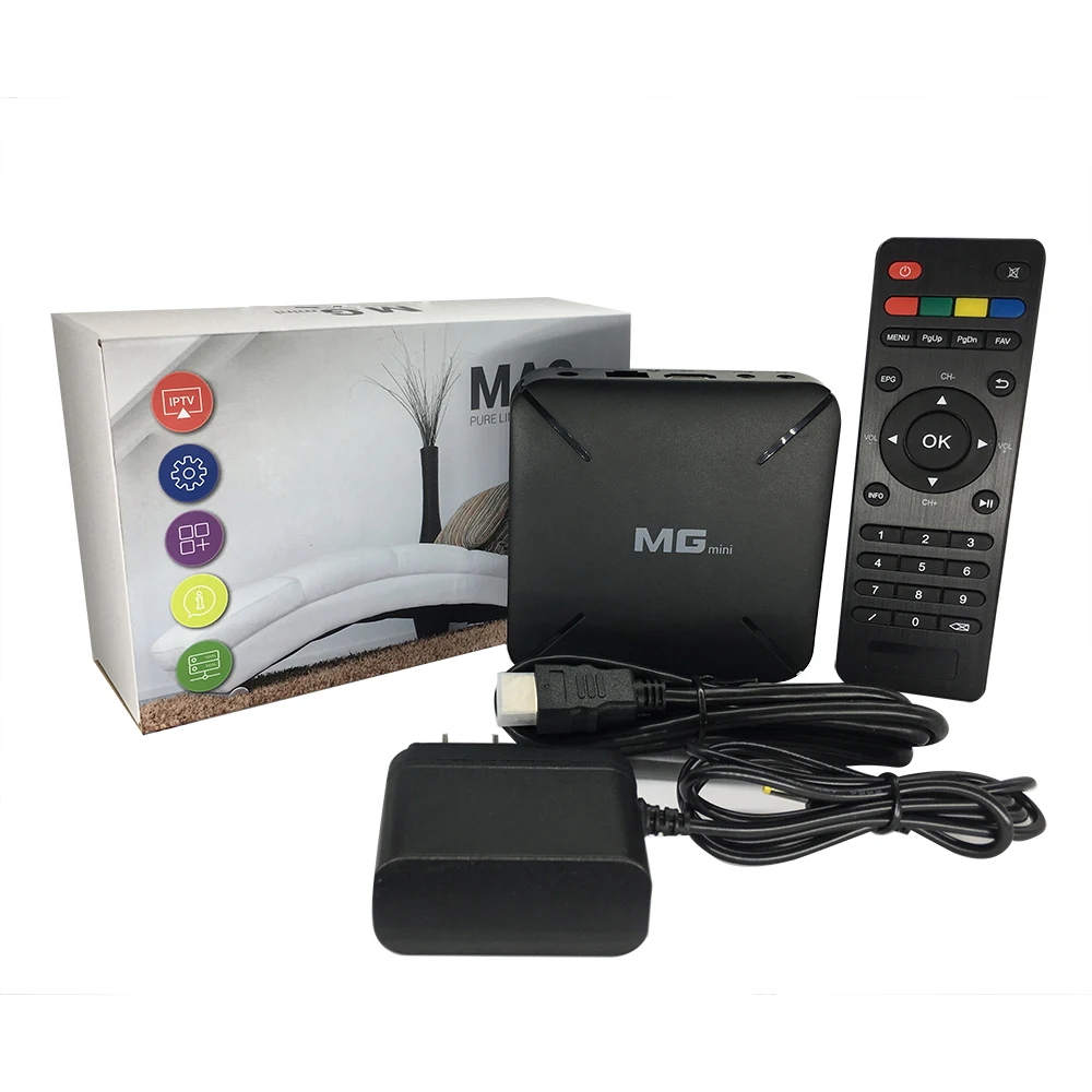 Linux IPTV Box MG mini с Ethernet встроенный WiFi 2 USB поддержка сталкера Xtream H.265 лучше чем