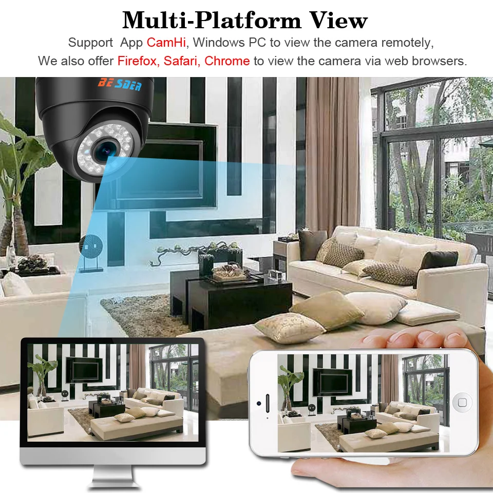 Besder широкоугольная HD 720P 960P 1080P проводная и беспроводная ip-камера P2P электронная сигнализация Домашняя безопасность Wifi ip-камера с 64G TF слотом для карт