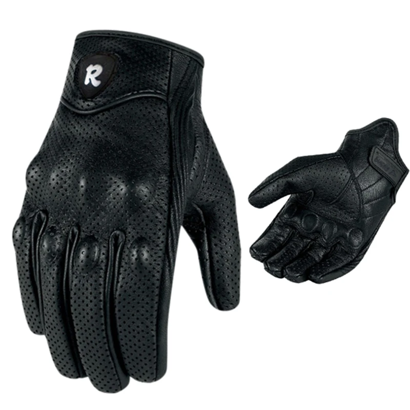 Retro Pursuit Perforated Motorcycle Gloves Motorbike Riding Protective Gears Real Leather Motocross | Автомобили и мотоциклы