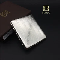 kuboy kc6 06 mordern quality stainless steel cigarette case embossing process cigarette storage boxes bins for 9 cigarettes