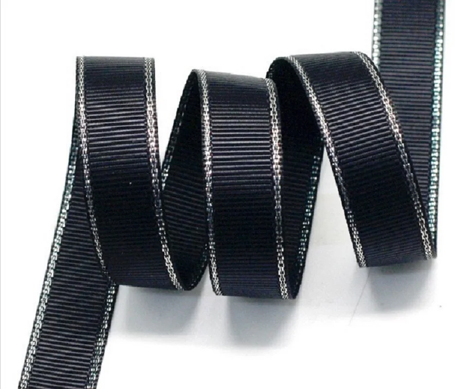 (10 ярдов/партия) черная серебряная окантованная корсажная лента оптовая продажа