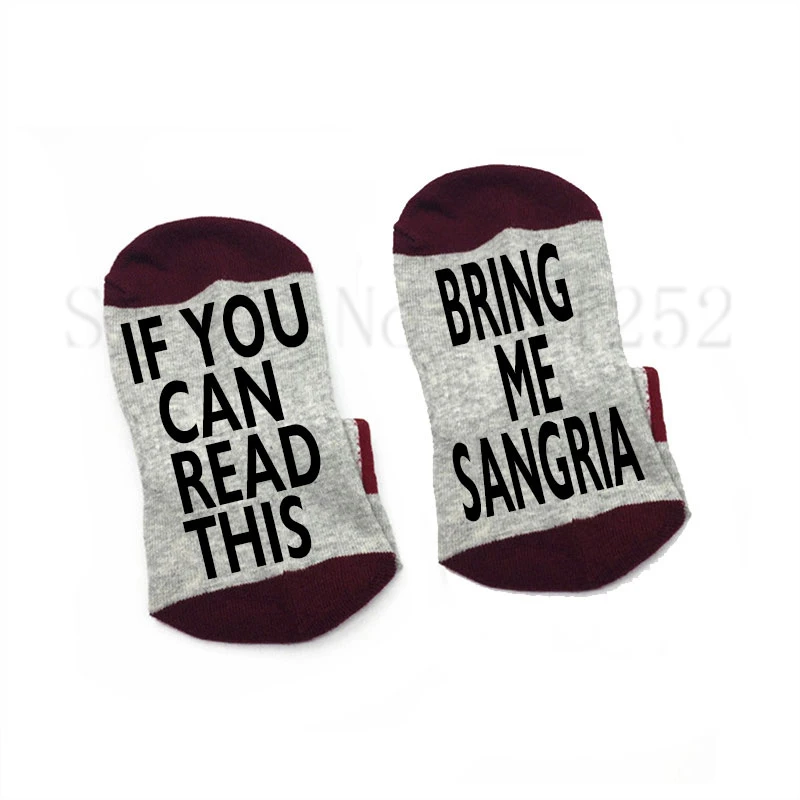 Носки If you can read this bring me Sangria хлопковые эластичные удобные унисекс Новые винные