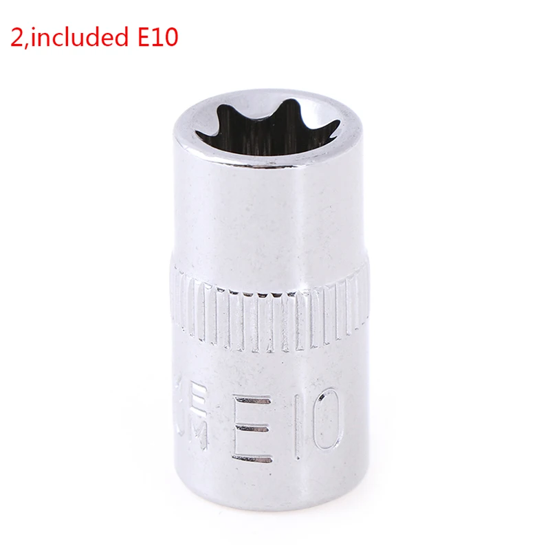Один или 5 шт. электронных сигарет розетка розетки 1/4 дюймов(6,3 мм)/3/" Torx Star бит женщины E-Набор торцевых головок разъем комплект гаек E4, E5, E6, E7, E8, e10
