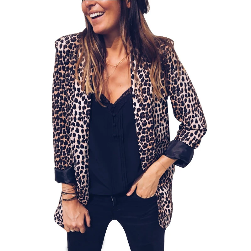 Женский блейзер с принтом змеиной кожи леопардовые костюмы и Осень-зима 2018