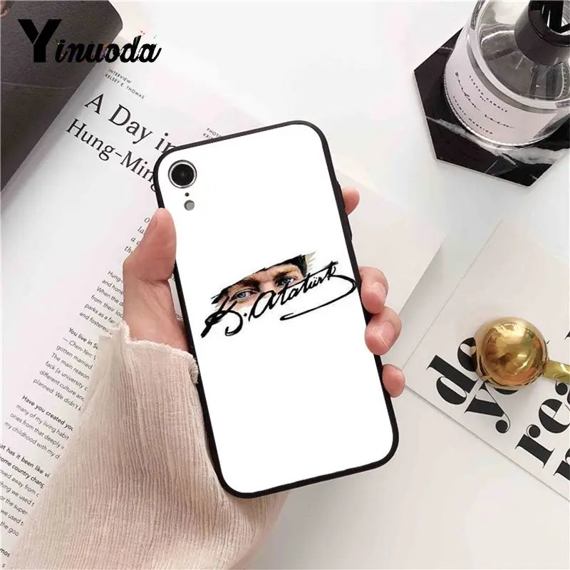 A8 Yinuoda Турция Мустафа Kemal Ataturk ТПУ мягкий силиконовый черный чехол для iPhone 8 7 6 s плюс 5 5S SE XR X XS MAX Coque в виде ракушки - Цвет: A8