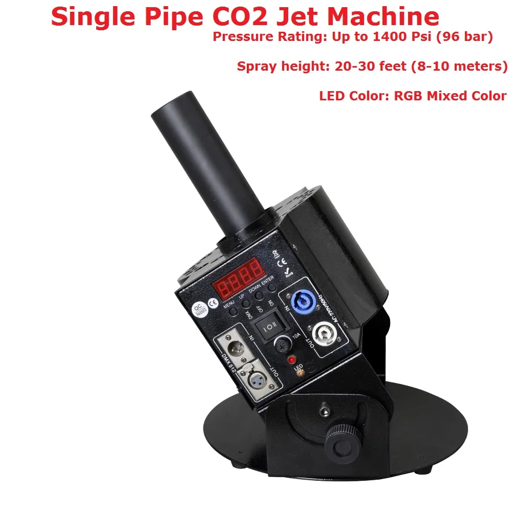 Best Price 1 Unit Single Pipe DMX512 CO2 Jet Machine Shoot 20-30 feet Up CO2 Smoke Machine With 18Pcs 3W RGB Full Color LEDS disco dj light co2 gun pistola co2 rgb gun co2 airsoft air guns jet machine for christmas halloween wedding party stage effect