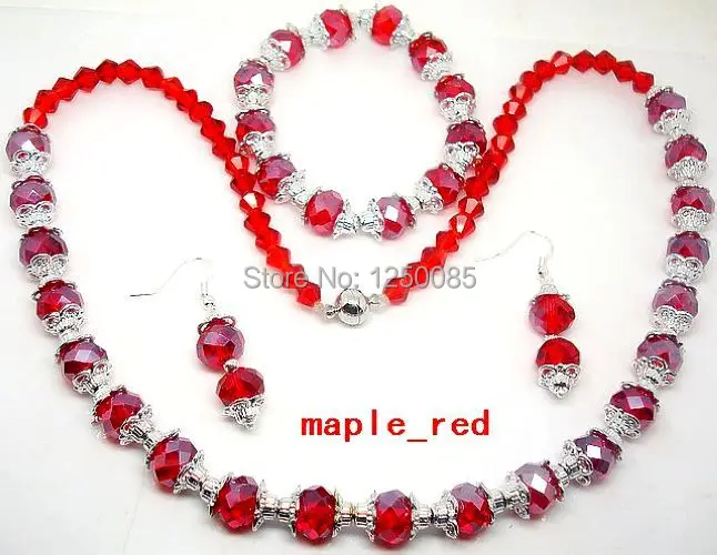 Красивый цветок разделитель граненые хрустальные бусы ожерелье браслет серьги