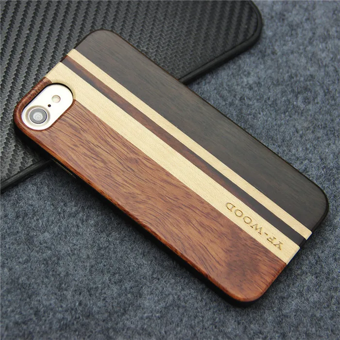 Rosewood with Ebony Деревянный ящик для iPhone 7 8 plus, уникальный противоударный Гибридный чехол, настоящий деревянный запатентованный чехол для Apple iPhone 7/8 Plus - Цвет: Rosewood with Ebony