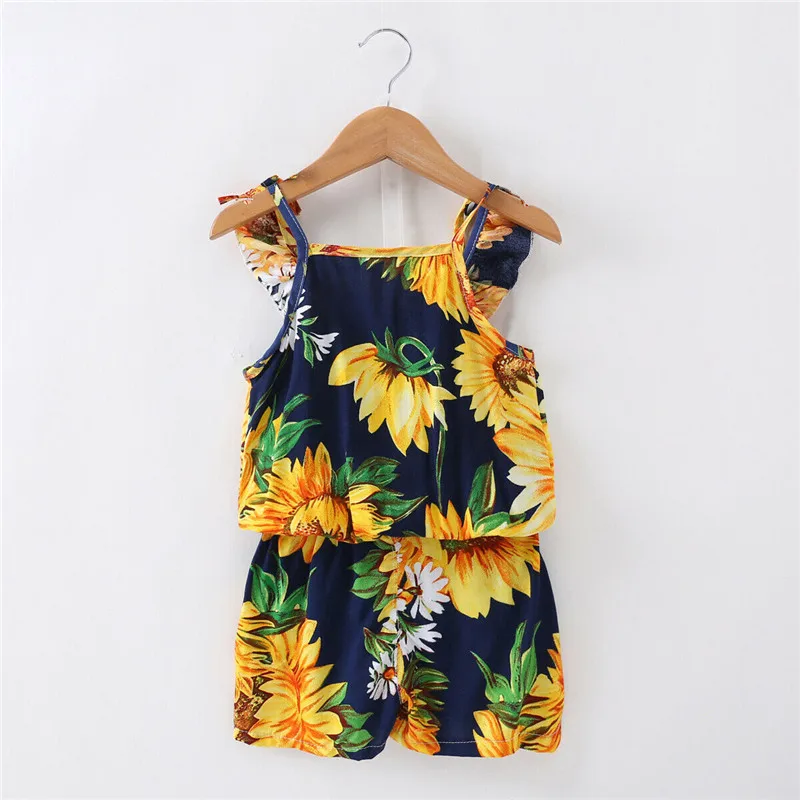 Комплект из 2 предметов для маленьких девочек футболка с изображением подсолнуха