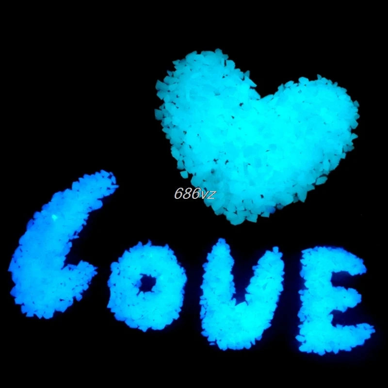 Светится в темноте Гравий резины аквариум парк сад двор домашний декор N27 Прямая