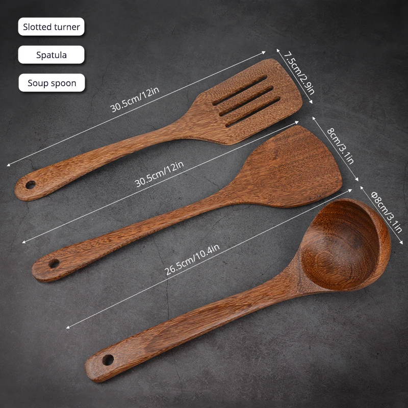 Кухонная утварь натуральная деревянная посуда ложка длинные суповые турнеры