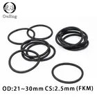 Уплотнительное кольцо из фторкаучука, 5 шт., черное уплотнительное кольцо FKM, OD21222324252627282930*2,5 мм, резиновое уплотнительное кольцо, уплотнительное кольцо, масляное кольцо, топливные прокладки