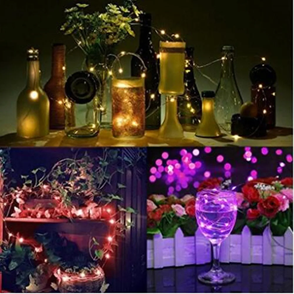 5 шт./партия СВЕТОДИОДНЫЙ медный провод струнный свет 2 м 20 светодиодный кнопочный