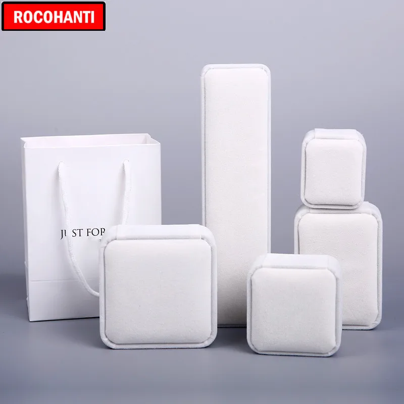 50sets Luxury Custom Logo Printed Velvet Jewelry Gift Boxes Paper Packaging Bag for Bracelet Earrings Ring Necklace | Дом и сад