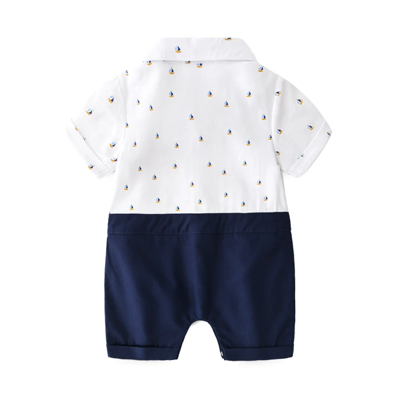 Лето 2019 г. комбинезон джентльмена для новорожденных мальчиков с маленьким