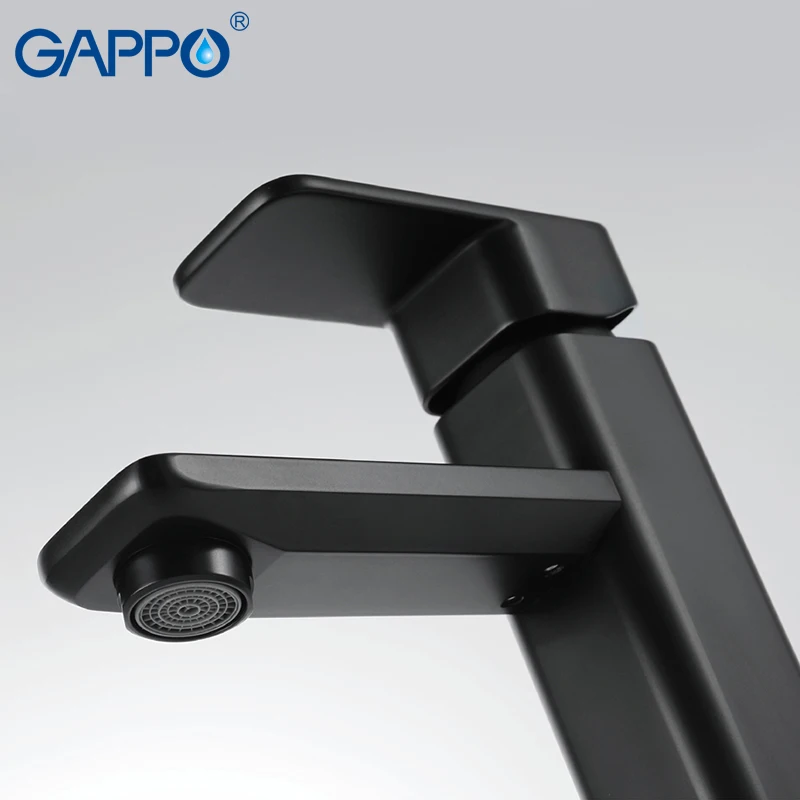 Смеситель для раковины GAPPO черный хромированный кран ванной комнаты водопад