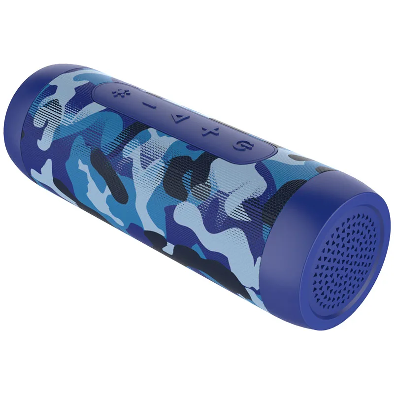 Blue Camouflage Zealot S22 Бумбокс Мини USB портативный Bluetooth динамик fm-радио беспроводной динамик со светодиодным фонариком+ внешний аккумулятор, поддержка TF карты - Цвет: Blue Camouflage