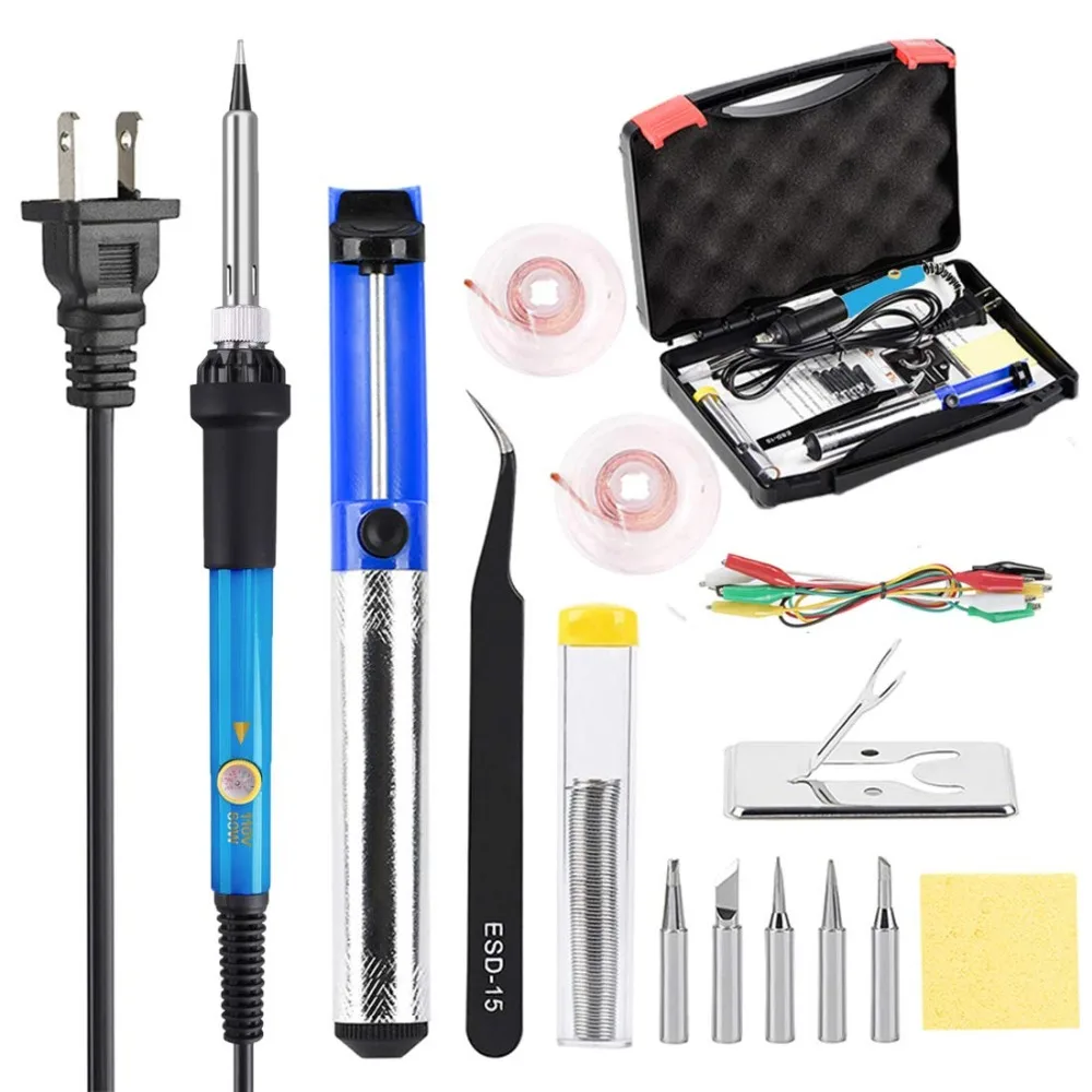 Thsinde Soldering Iron Kit 60W 110V-Adjustable Temperature Welding with Tool Carry Case | Инструменты