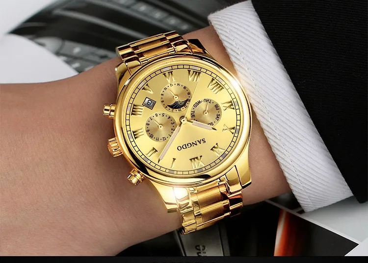 Мужские многофункциональные механические наручные часы с сапфировым стеклом 42