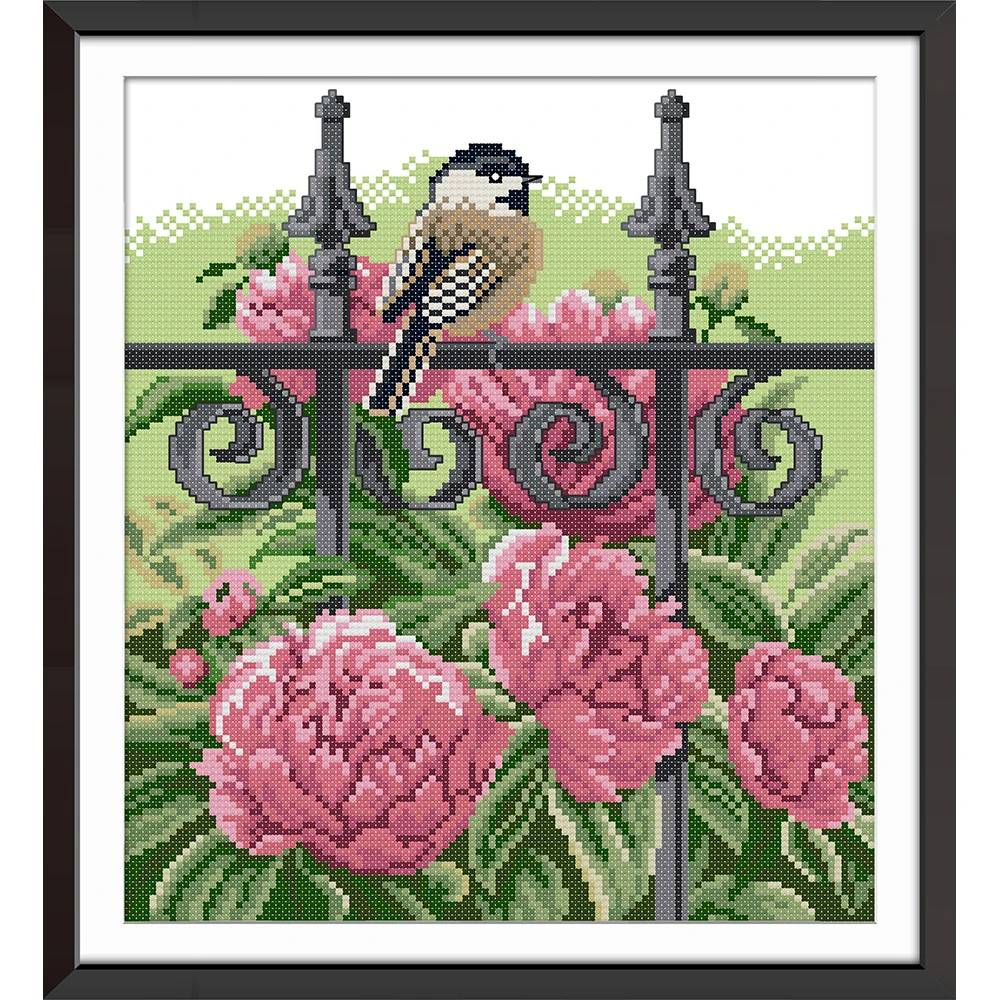 2 китайских набора для вышивки крестиком Joy Sunday Bird On The Fence экологичный хлопок