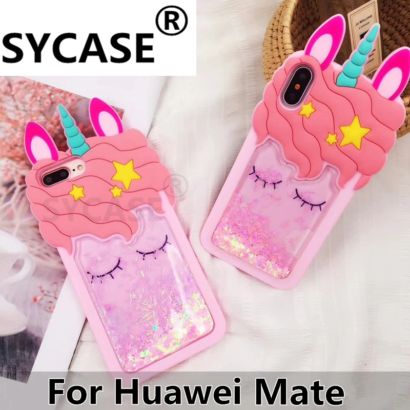 SYCASE милые зыбучие пески Единорог основа для huawei Коврики 9 Pro 10 pro Honor V9 V10