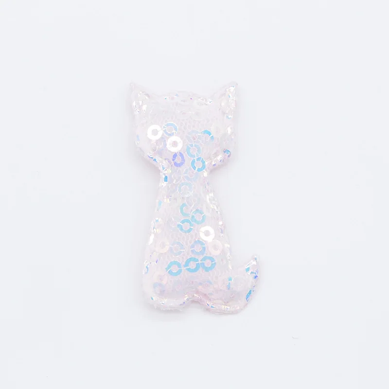 Pink 12 шт. 32*42 мм блестки Kawaii Cat аппликации мягкие для DIY детские заколки для волос лента Декор Аксессуары игрушки одежда патчи H37 - Цвет: Pink