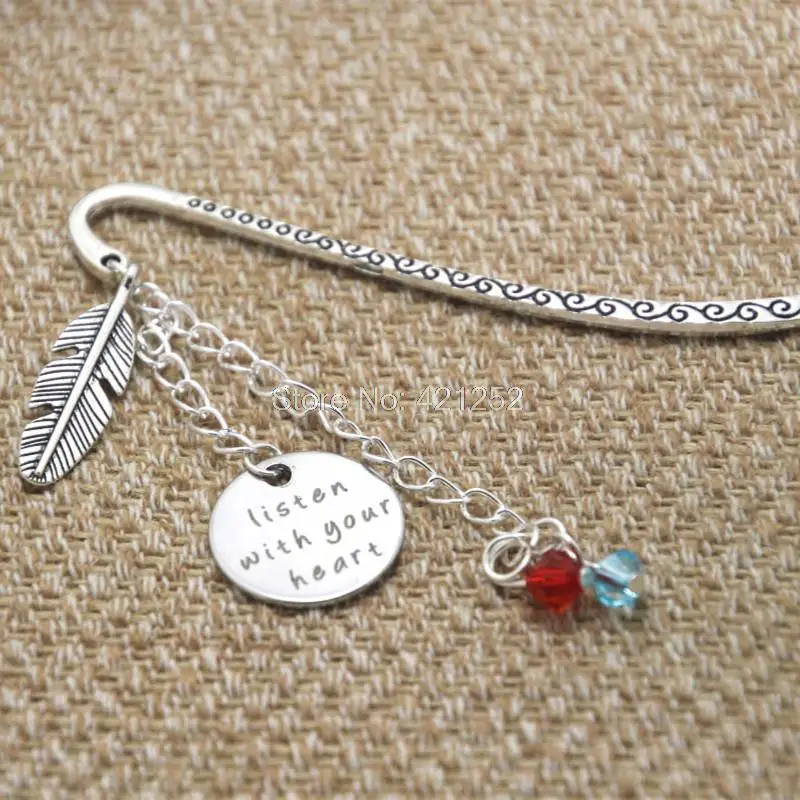 12 шт. вдохновленная Покахонтас Закладка Слушайте с вашим сердцем Серебряный