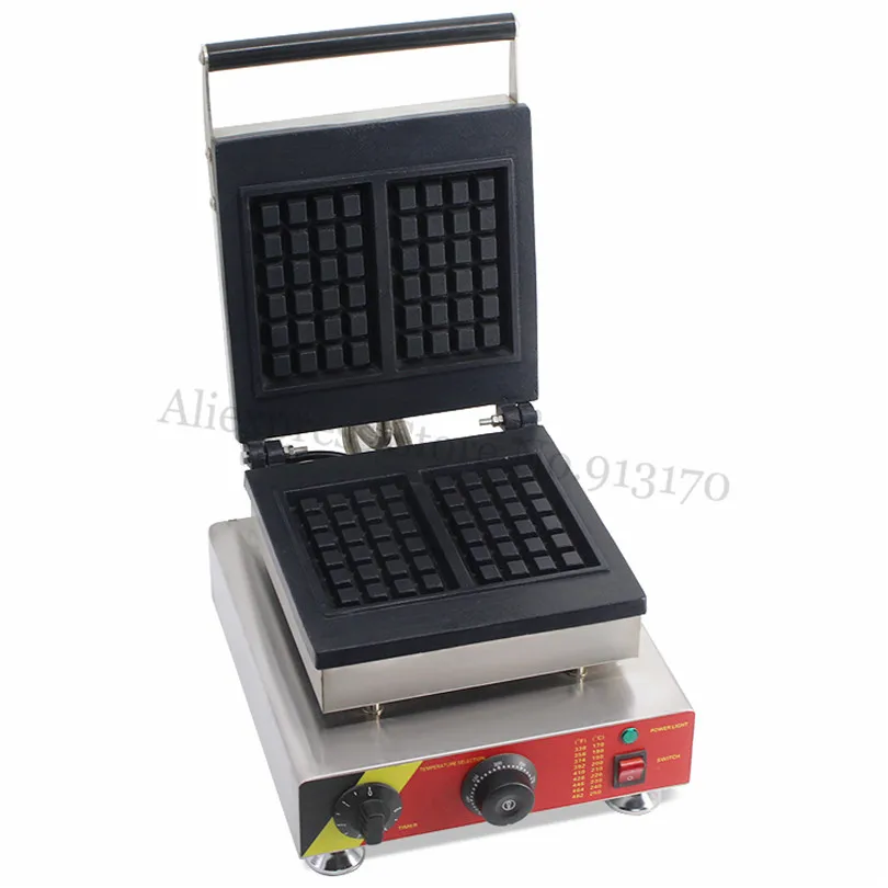 

Electric Rectangle Waffle Baker Machine Stainless Steel Belgian Waffle Maker with 2pcs In One Tray Nonstick Cooking Surface
