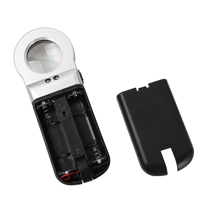 Компактная Лупа 16X с 2 светодиодами Складная ручная/стоячая лупа мощная помощь