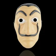 Halloween La Casa De Papel Dali Cosplay Mask for Men Salvador Dali Mask for Carnival Christmas dali Mask