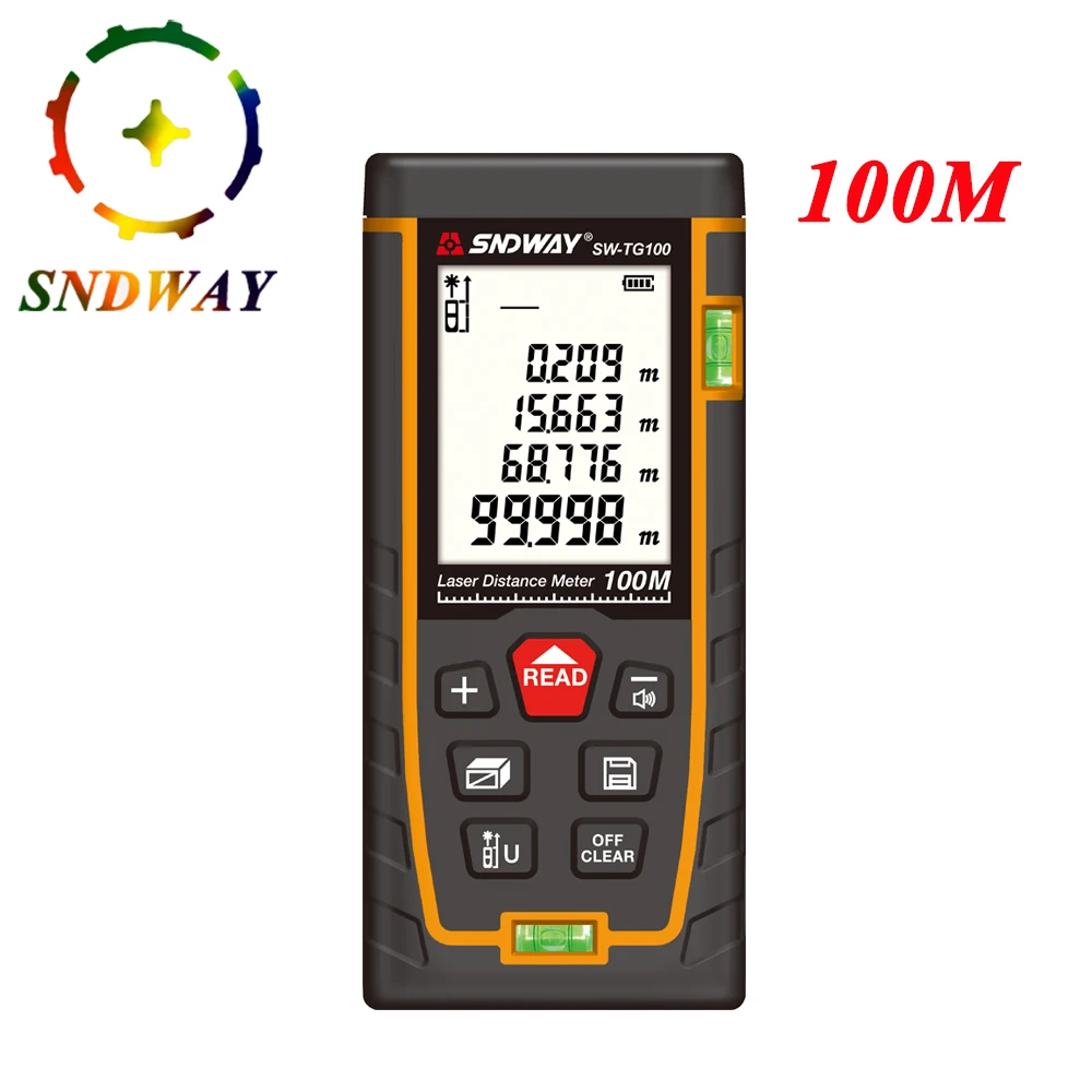 SNDWAY цифровая лазерная рулетка 100 м/40 м/50 м/70 м/120 м лазерный дальномер ranger finder trena лазерный дальномер линейка
