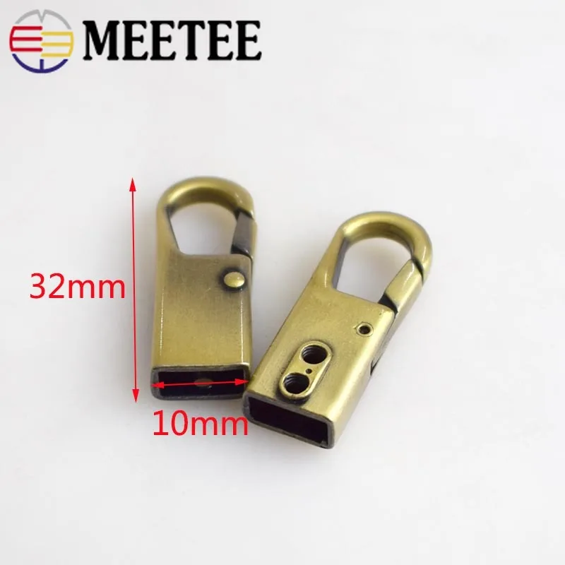 MEETEE 10/20 штук сумка сторона пряжки с зажимом металлические ручки для Сумки сумка Аксессуары для ванной комнаты молния Застежка собака аппаратные средства "сделай сам" украшения ZK561