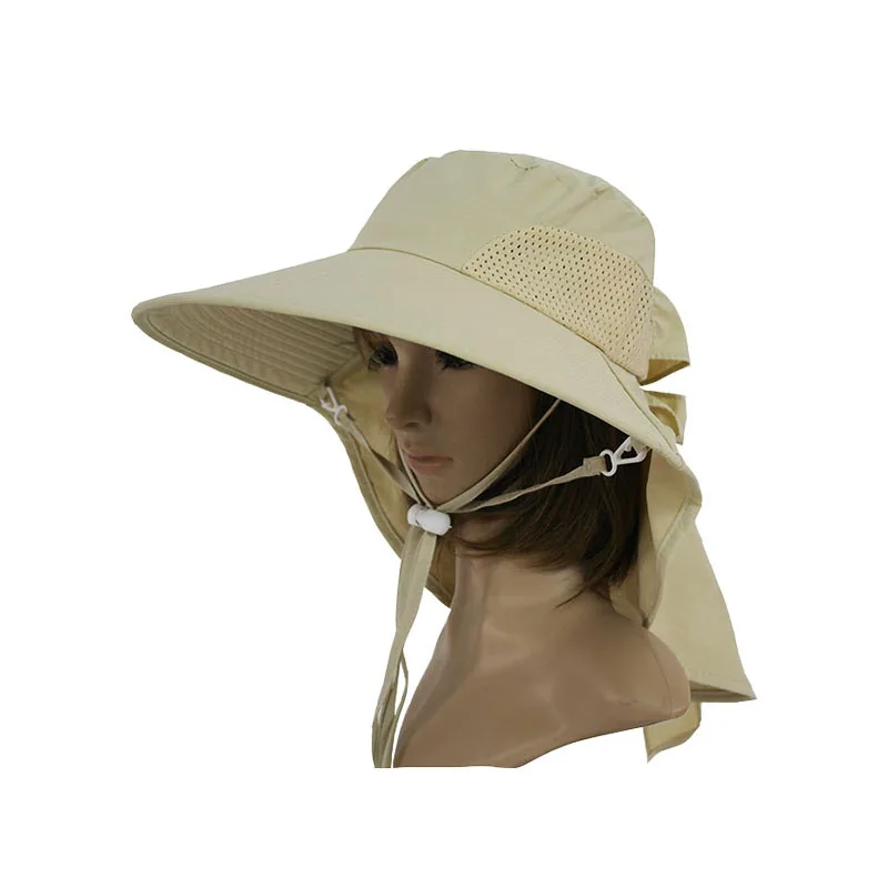 

Lady Fishing Hats Large Brim 99.9% UV Block Sun Protection Heat Insulation Female Girl Outdoor Waterproof Beach Travel Cap-Khaki