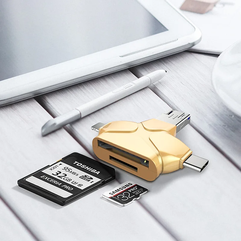 Мульти в 1 кард-ридер USB 3,0 для Micro SD кард-ридер адаптер для флеш-накопителя мульти молниеносный ридер для iPhone Android окно
