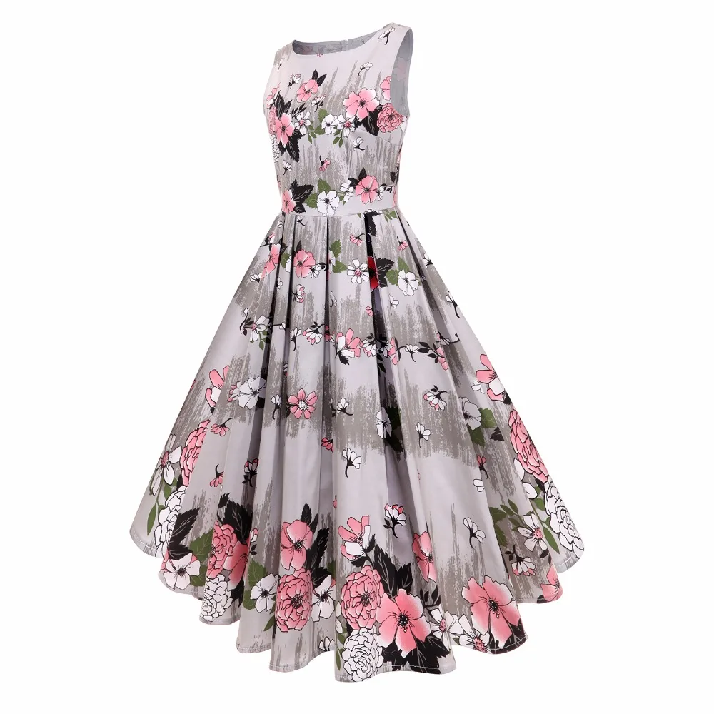 SISHION 50 s 60 хлопковое винтажное платье без рукавов для женщин летние большие качели