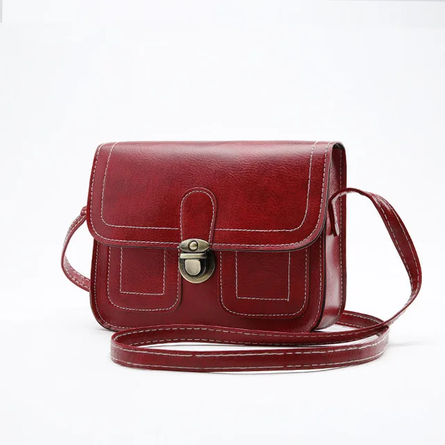 Dark Red Новая Корейская версия маленькая квадратная модная женская винтажная сумка через плечо сумка-мессенджер сумка для мобильного телефона - Color: Dark Red
