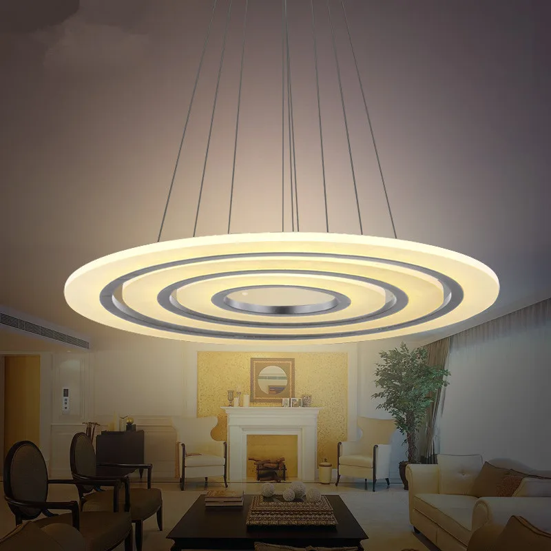 Современная светодиодная Круглая Люстра акриловый потолочный светильник с