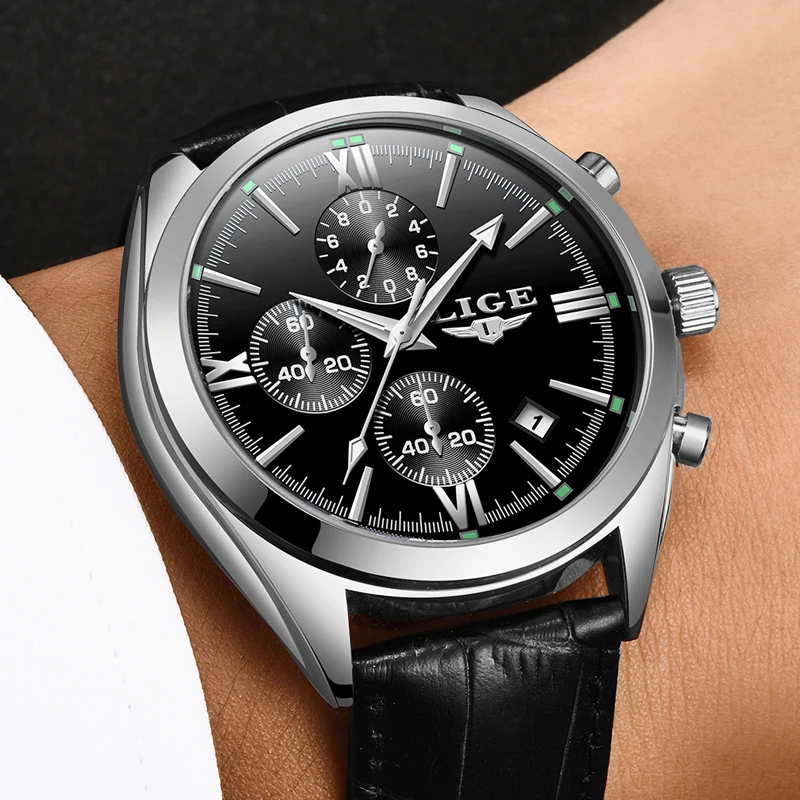 2018 LIGE New Mens Watches Brand Luxury Quartz Watch Men Casual Leather Military Waterproof Sport Wrist Relogio Masculino | Наручные часы