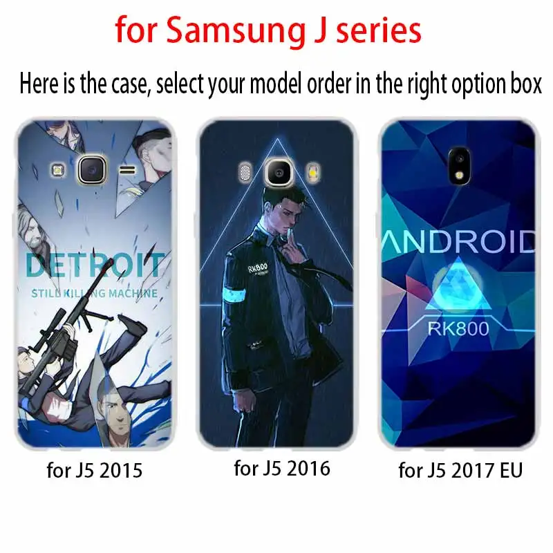 Детройт стать человеком RK800 Коннор для телефона чехол Samsung Galaxy j6 J8 J7 J5 J3 J4 Plus 2018 2017