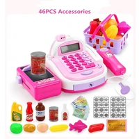 pretend play cash register toys for kids multi functional supermarket cash register cashier toy calculator microphone scanner